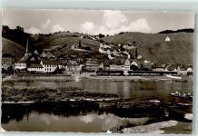 54539 W5564 Ürzig , Mosel Foto AK Ruderboot Kirche