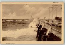 18225 O2565 Brunshaupten Kühlungsborn, Ostseebad 1914 - Brandung an der Seebrücke