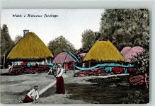 Feldpost WK I Bauernhäuser Motiv Polen 1916