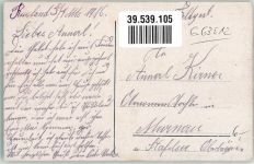 Feldpost WK I Bauernhäuser Motiv Polen 1916