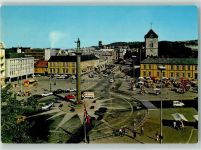 Trondheim Trondhjem 1987 - Denkmal Olav Tryggvasson Auto Marktszene