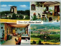 32699 W4923 Bösingfeld Werbe AK Turm-Cafe Hohe Asch