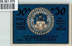 77955 W7637 Ettenheim Notgeldschein Notgeld 50 Pfennig