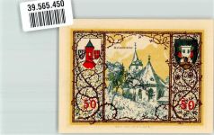 56457 W5438 Westerburg , Westerw Notgeldschein 50 Pfennig Notgeld 1920 Hallenkirche Wappen Turm