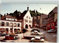 77761 W7622 Schiltach FOTO KEINE AK Foto Original aus Archiv eines Ansichtskartenverlags VW Käfer Mercedes Ort handschriftlich