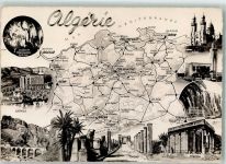 Constantine Qusantina 1956 Foto AK Landkarte Algerien Denkmal Höhle