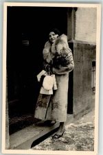 Pelzmantel Pelzmode 1940 Privatfoto AK