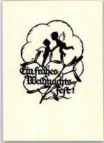 Scherenschnitt Weihnachten Zwei Engel beglückwünschen sich zum Fest Hessischer Heimatverlag Chlodwig Rinck Schwindt, A. Künstlerkarte