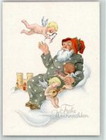 Weihnachtsmann Engel Weihnachten Weihnachtsmann Lithographie