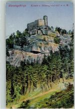 Kynast Chojnik 1917 Lithographie / Künstlerkarte Burg Feldpost WK I