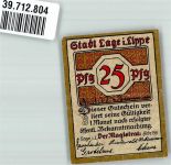 32791 W4937 Lage , Lippe 1921 Notgeldschein 25 Pfg. Gutschein Nr. 357N3