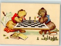 Bär vermenschlicht sign. Salac 1001 Schach