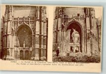 Ypres Ypern / Ieper Foto AK Kirche Saint-Martin vor und nach der Bombardierung