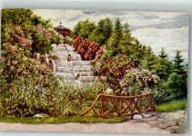1180 Wien 18. Bezirk, Währing Künstlerkarte Wasserfall Türkenschnazpark
