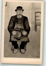 Sitzender Winzer Beruf Hodler, F.