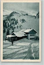 83727 W8162 Bodenschneidhaus b Schliersee Foto AK Hüttenstempel Winter