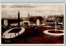 Birkenhead Foto AK Mersey Tunnel Omnibus Auto Denkmal
