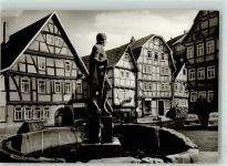 36110 W6407 Schlitz Foto AK Marktplatz Denkmal St. Georgsbrunnen