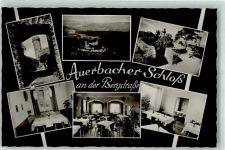 64625 W6140 Auerbach Foto AK Fliegeraufnahme vom Auerbacher Schloss Räumlichkeiten des Gasthauses