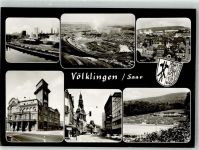 66333 W6620 Völklingen Foto AK Zeche Schwimmbad Wappen