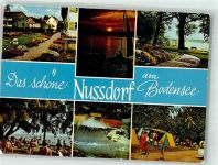 88662 W7770 Nußdorf , Bodensee 1975 Foto AK Schwimmbad Campingplatz