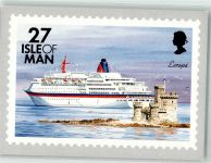 Burg Briefmarkenabbildung Isle of Man Dampfer Europa