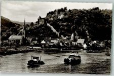 64757 W6932 Hirschhorn Neckar Foto AK Frachtschiff