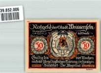 06667 O4850 Weißenfels , Saale 1921 Notgeldschein 50 Pfg Schusterstadt