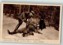 Verwundeten vor dem erfrieren gerettet WK I Sanitätshund 1918
