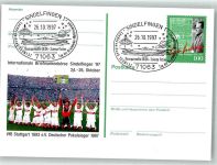 W7032 Sindelfingen VFB Stuttgart 1893 Internationale Briefmarkenbörse 97 Sonderstempel Fußballmannschaft Ganzsache