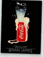 sign. James, Brian Woosh Künstlerkarte Athena 9350 Coca-Cola Gebrauchsspuren