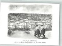 Comic Serie : Spaß am VW Käfer , blau ist er VW Künstlerkarte