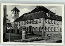79312 W7835 Teningen Foto AK Rathaus Litfaßsäule