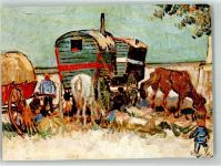 sign. Vincent van Gogh Zigeunerlager Zigeuner Künstlerkarte