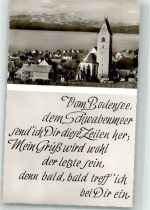 88709 W7759 Hagnau am Bodensee 1953 - Kirche Ort lt. Stempel