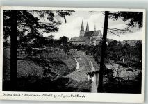 37115 W3408 Duderstadt , Niedersachs 1939 - Wall mit St. Cyriakuskirche
