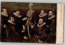 Anatomiestunde im Jahre 1619 Skelett Medizin Künstlerkarte