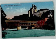09648 O9251 Kriebstein 1929 Foto AK Burg gedeckte Brücke