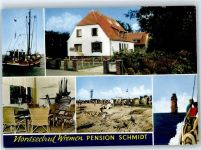 27638 W2851 Wremen - Pension Schmidt, Schiff, Leuchtturm, Strand