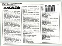 Portrait der Band Pink Floyd BRAVO-Autogrammkarte Rock / Pop KEINE AK