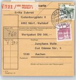 64546 W6082 Walldorf , Hess - Paketkarte , Posthilfsstellenstempel