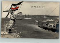 Fotomontage Flagge Kriegsschiffe 945/3 NPG Propaganda WK I 1907