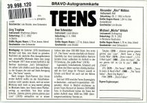 Portrait der Band Teens BRAVO-Autogrammkarte Rock / Pop KEINE AK