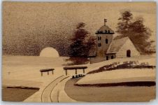 Winterlandschaft Holzkarte