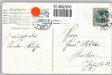 Neujahr, Glücksklee Geldschein auf AK 1908