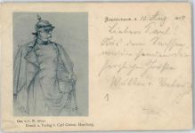 sign. C.W. Allers Bismarck 1897 Künstlerkarte