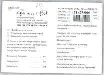 97990 W6992 Weikersheim Werbe AK Gasthaus Grüner Hof