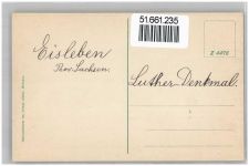 06295 O4250 Lutherstadt Eisleben Lithographie Lutherdenkmal Geschäft