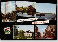 51371 W5090 Leverkusen - Bayer Hochhaus Doktorsbrug Hauptstraße Rhein Wupper japanischer Garten