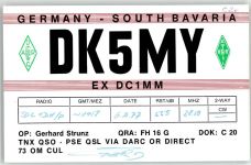 82383 W8126 Hohenpeißenberg KEINE AK DK5MY Gerhard Strunz